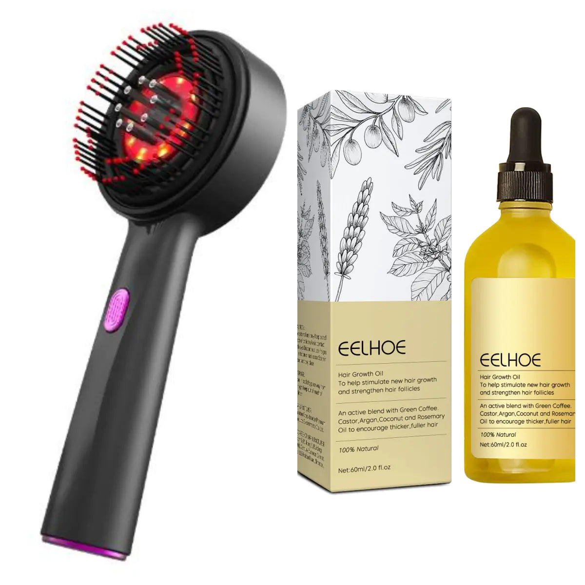 Electric Scalp Massage Hair Brush Comb with Red Light Therapy
